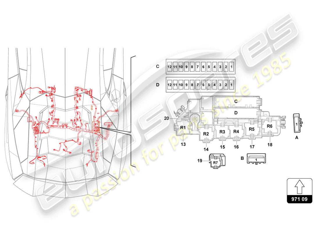 lamborghini lp770-4 svj roadster (2022) fusibles schéma des pièces