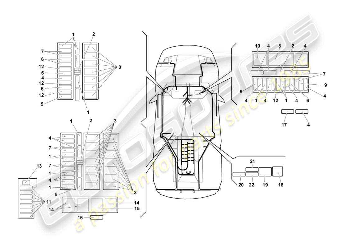 lamborghini reventon roadster électricité centrale schéma des pièces