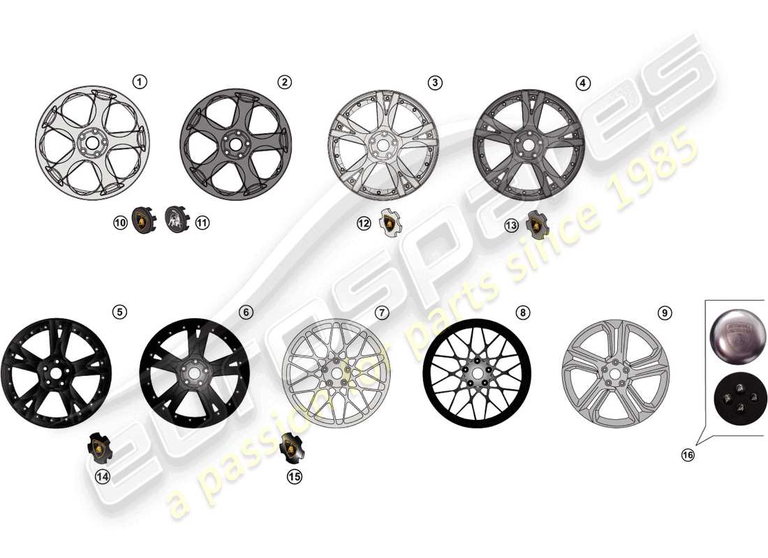 lamborghini gallardo spyder (accessories) kit de rénovation schéma des pièces