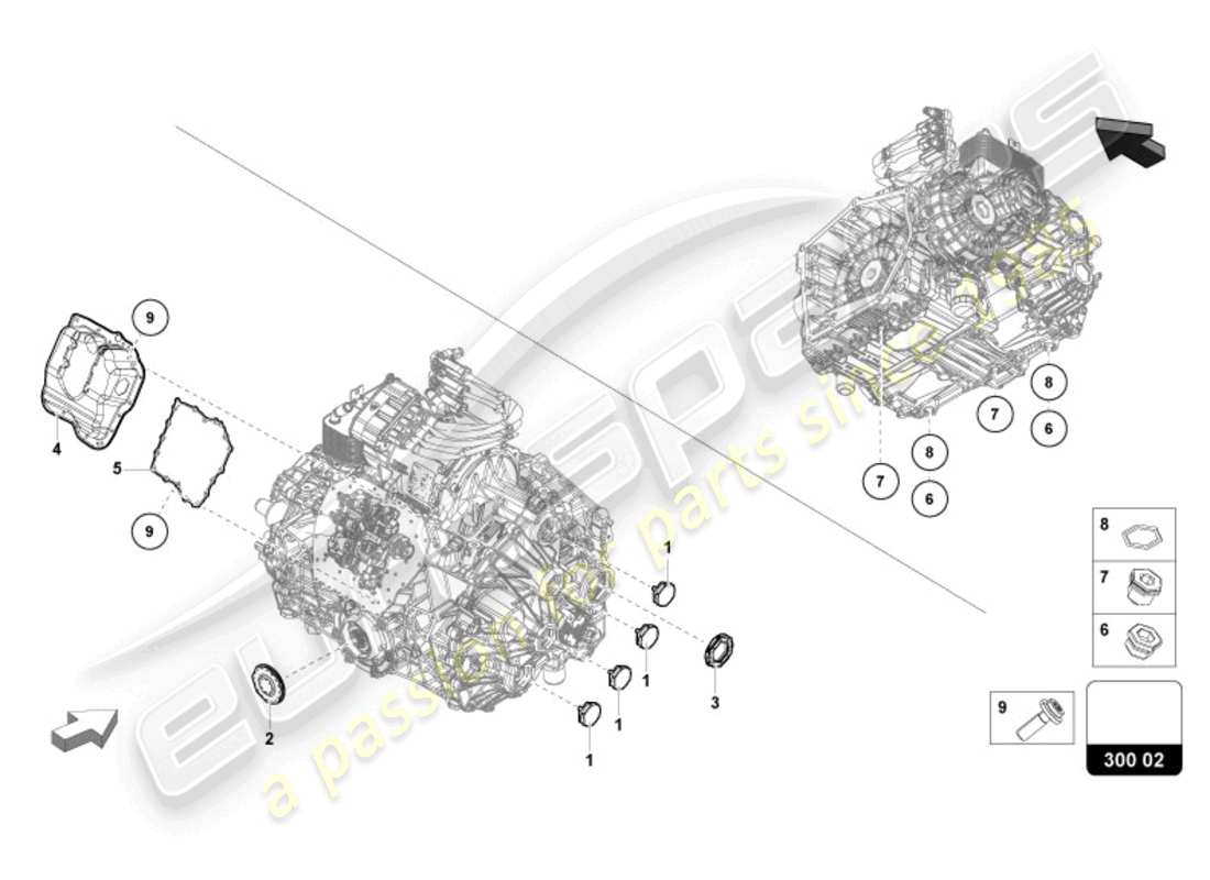 lamborghini revuelto coupe (2024) composants exterieurs pour boite de vitesses schéma des pièces