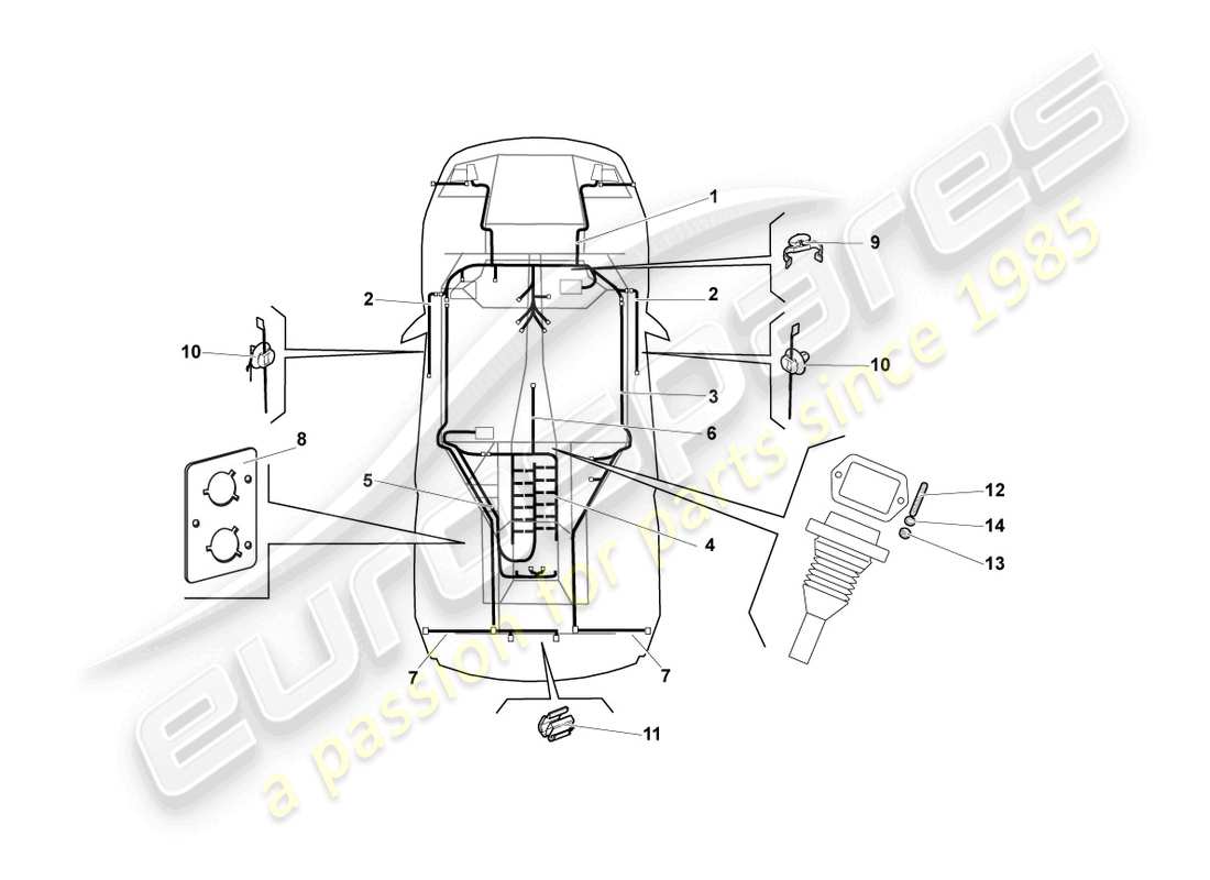 lamborghini reventon roadster jeu de câblage central schéma des pièces