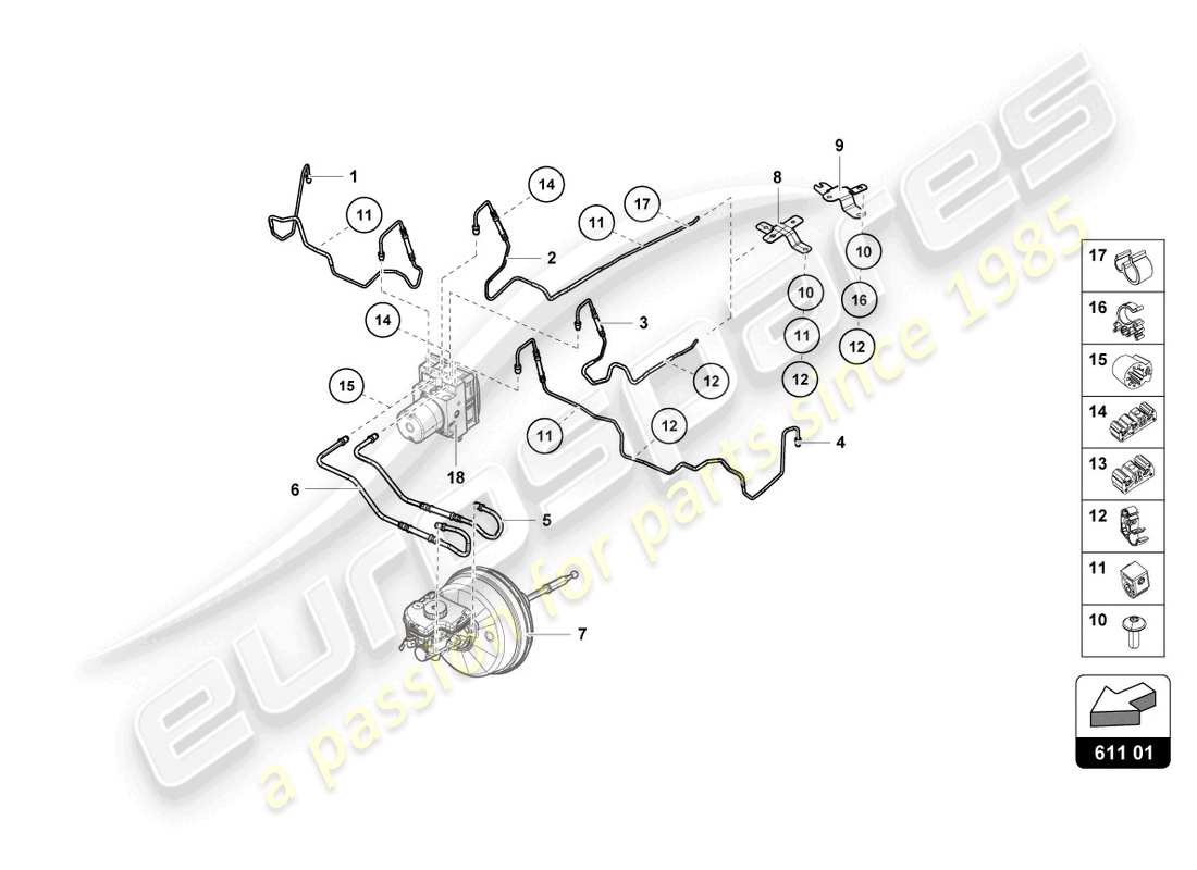 lamborghini evo spyder 2wd (2022) conduite de frein schéma des pièces