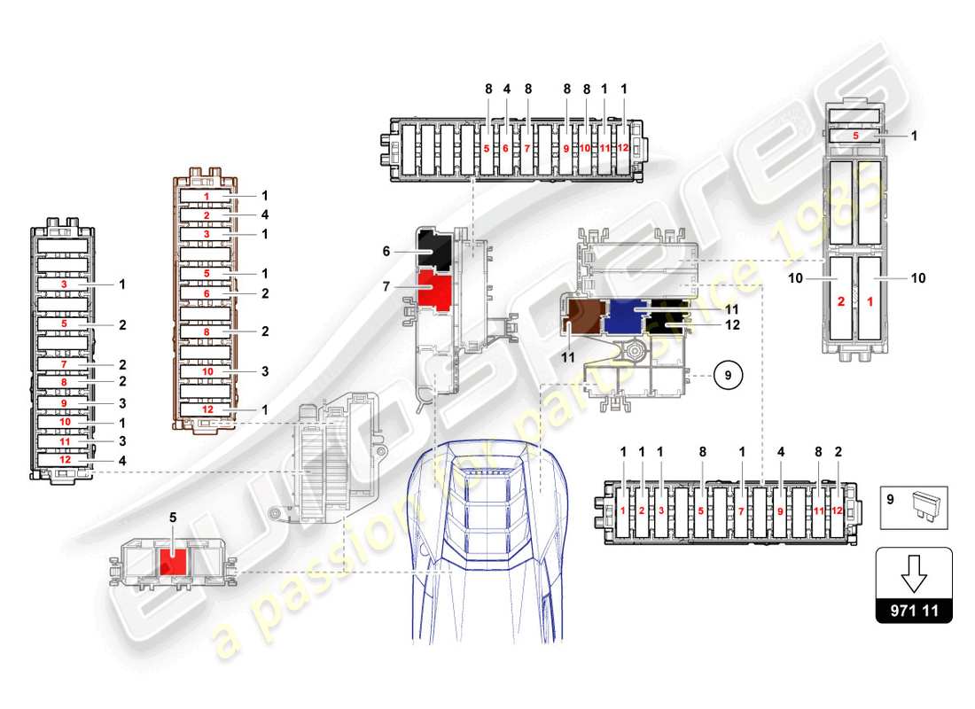 lamborghini sto (2023) fusibles schéma des pièces