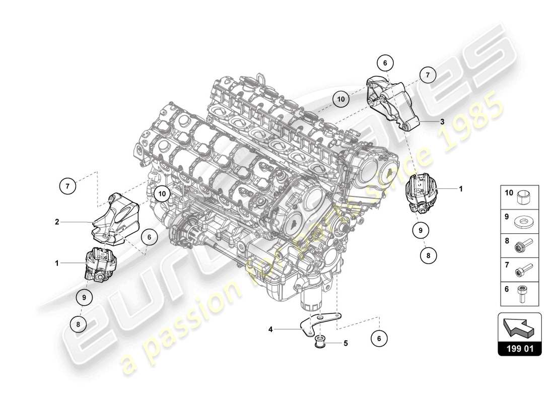 lamborghini countach lpi 800-4 (2022) pièces de sécurisation pour moteur schéma des pièces