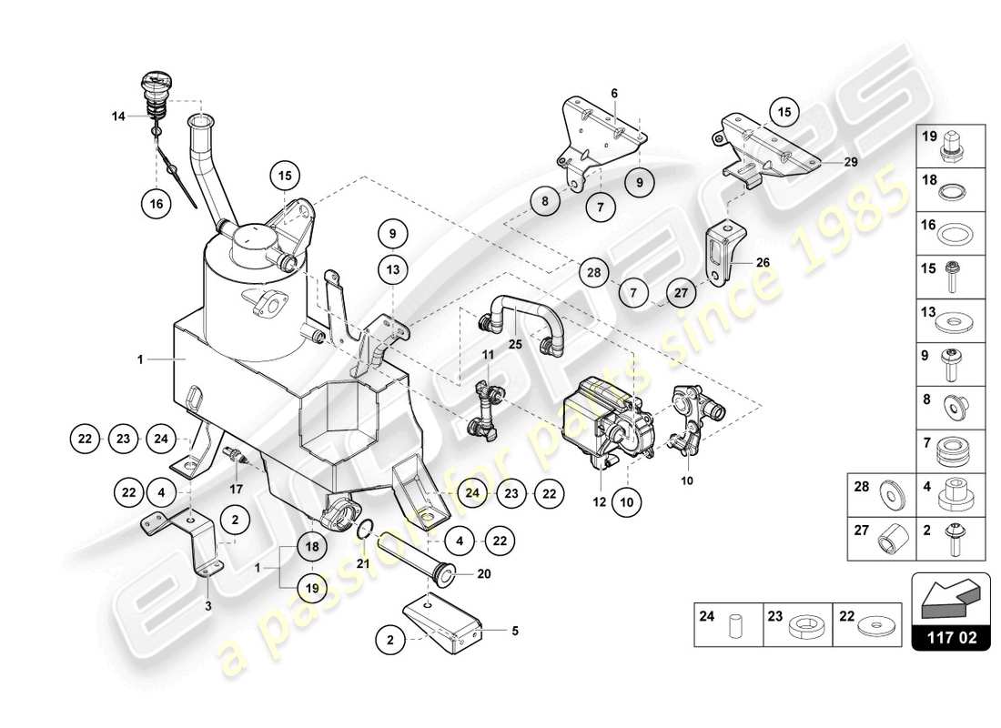 lamborghini countach lpi 800-4 (2022) récipient d'huile schéma des pièces