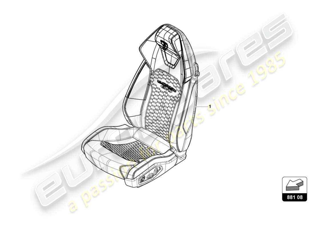 lamborghini evo spyder (2023) siège 'q-citura' schéma des pièces
