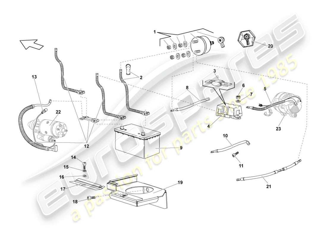 lamborghini reventon roadster prise de fusible principale schéma des pièces