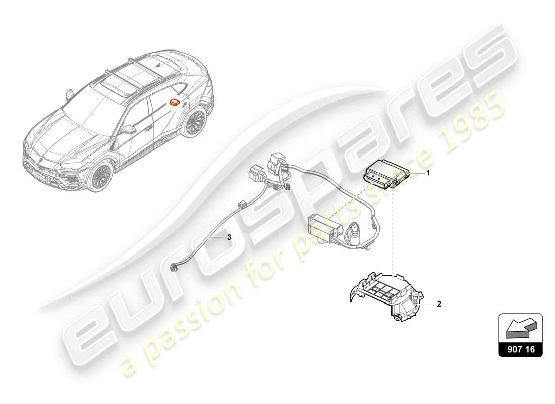 lamborghini urus performante (2023) unité de commande pour pompe à carburant schéma des pièces
