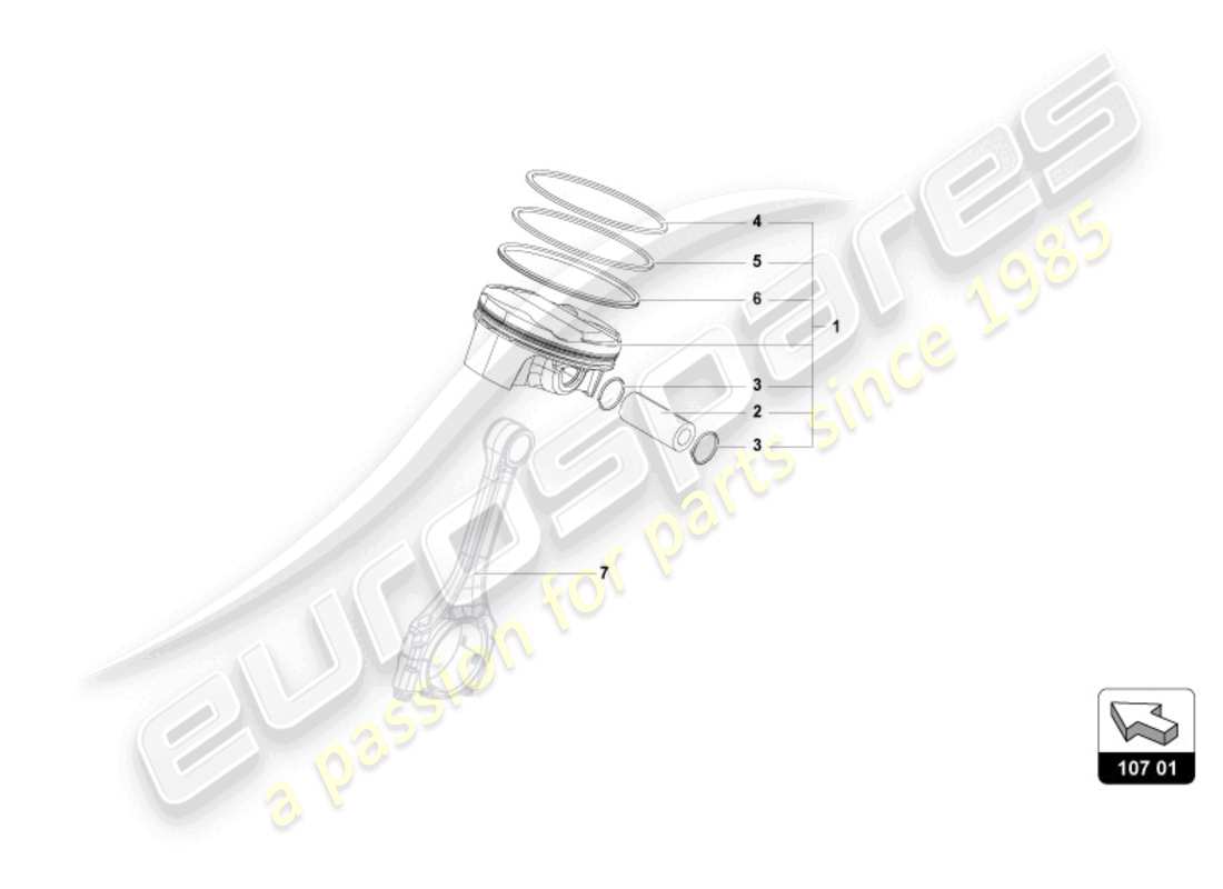 lamborghini revuelto coupe (2024) piston complet schéma des pièces