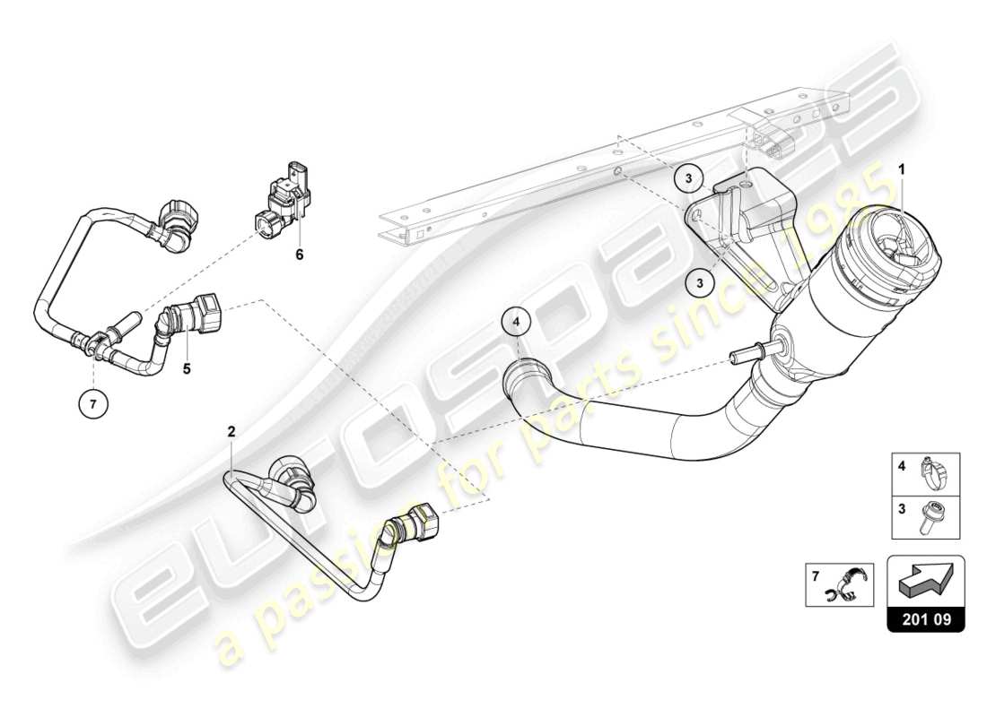 lamborghini tecnica (2024) col de remplissage de carburant schéma des pièces