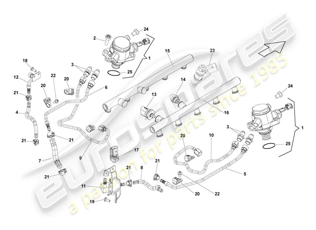 un schéma de pièces du catalogue de pièces lamborghini lp560-4 spider (2013)