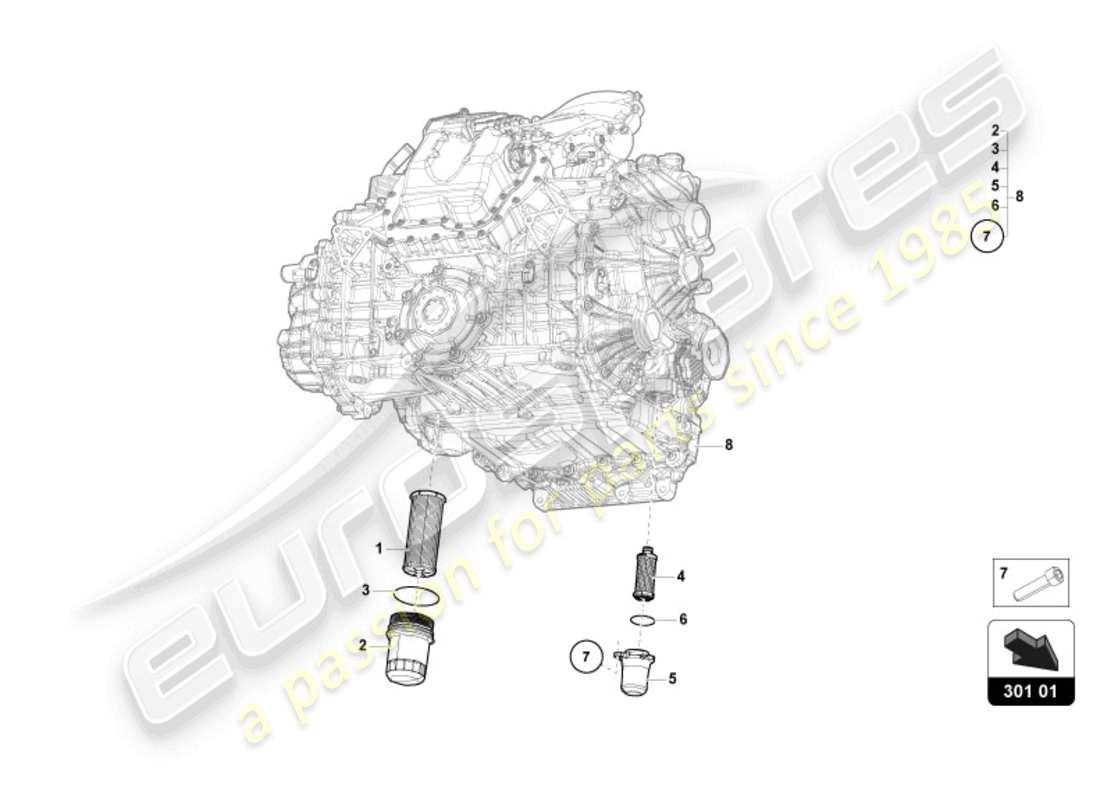 lamborghini revuelto coupe (2024) filtre à huile schéma des pièces