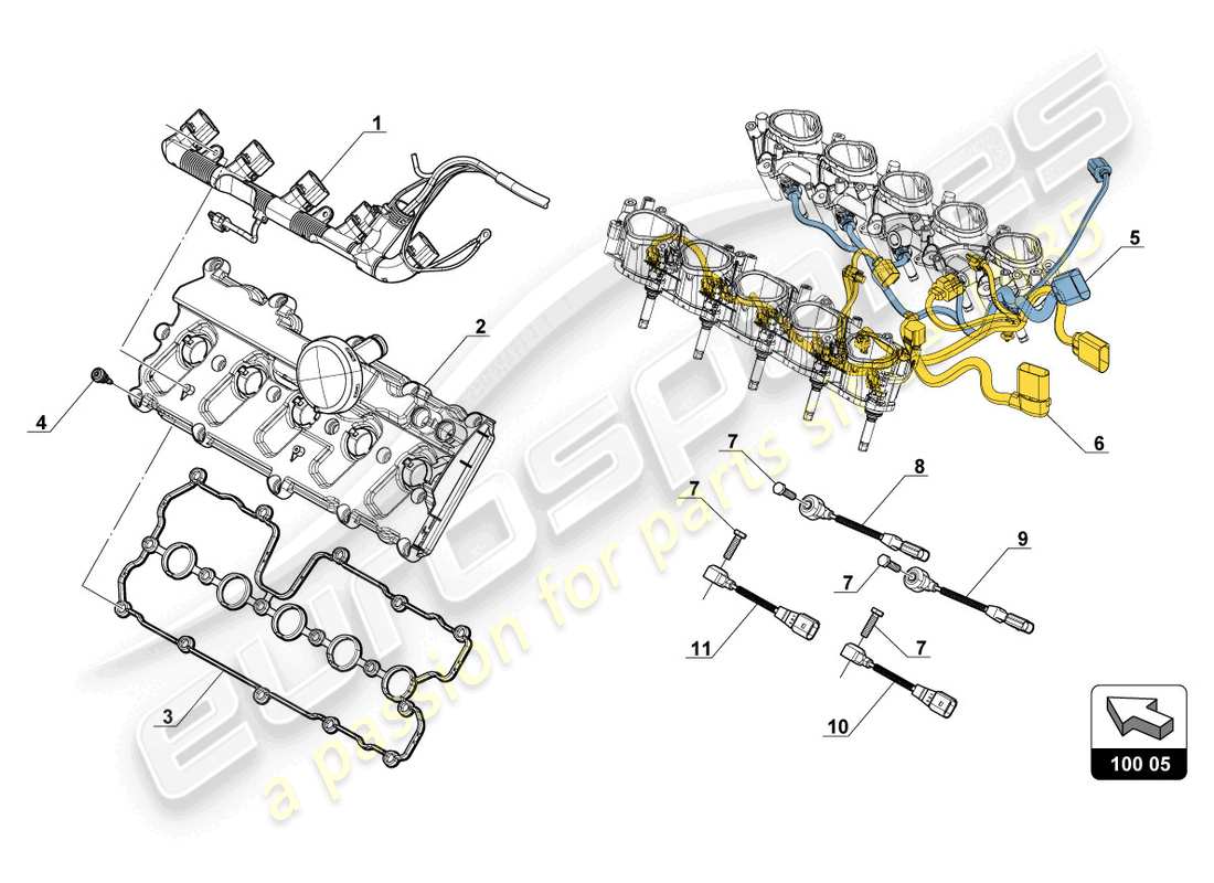 lamborghini 2018 (gt3 evo) injection de carburant schéma des pièces