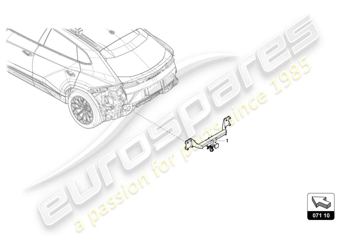 lamborghini urus s (accessories) accessoire pour attelage de remorque schéma des pièces