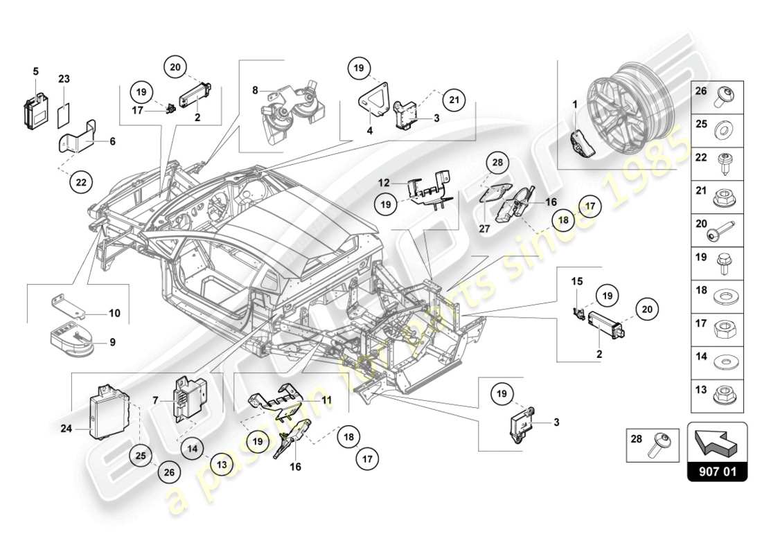 lamborghini ultimae (2022) schéma des pièces électriques