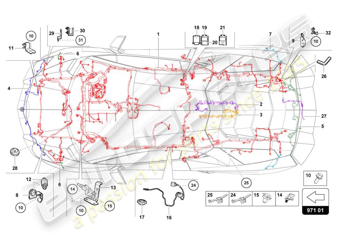 lamborghini ultimae (2022) schéma des pièces électriques