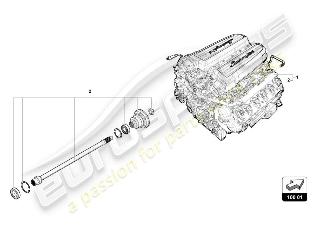 lamborghini evo coupe 2wd (2021) schéma des pièces du moteur