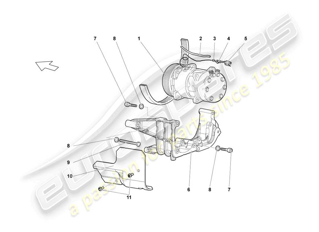 lamborghini reventon roadster diagramme des pièces du compresseur de climatisation