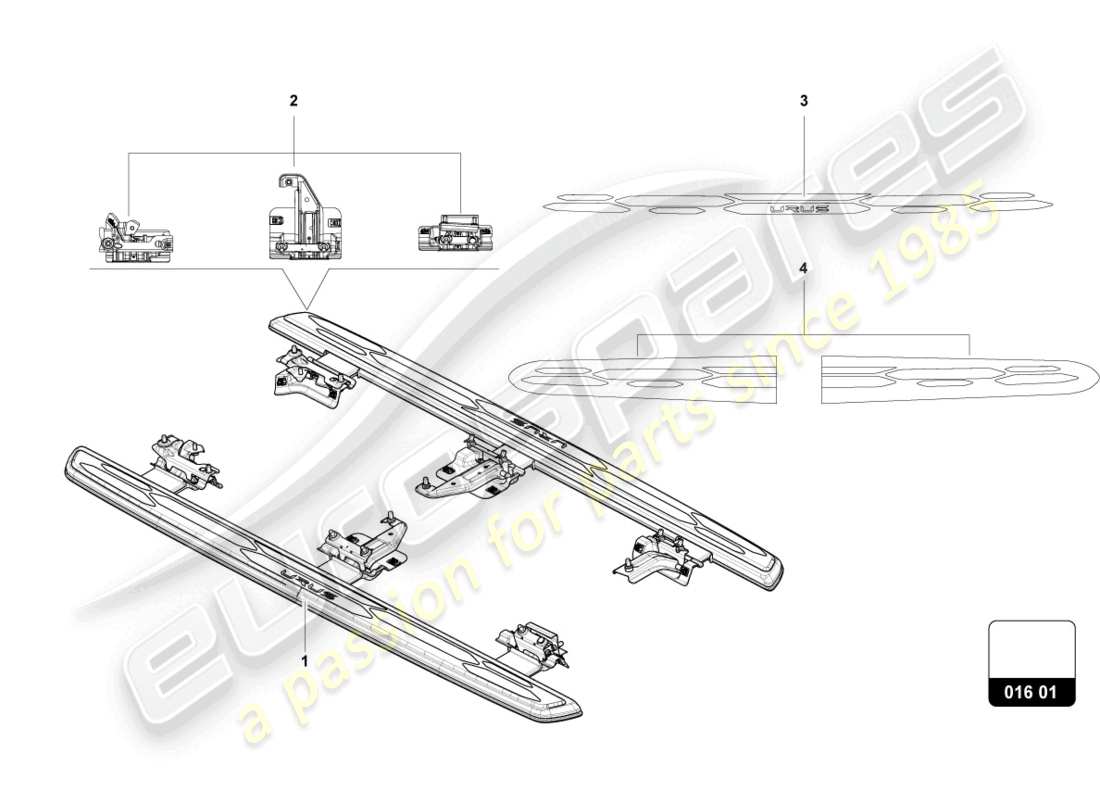 lamborghini urus performante (accessories) schéma des pièces du spoiler