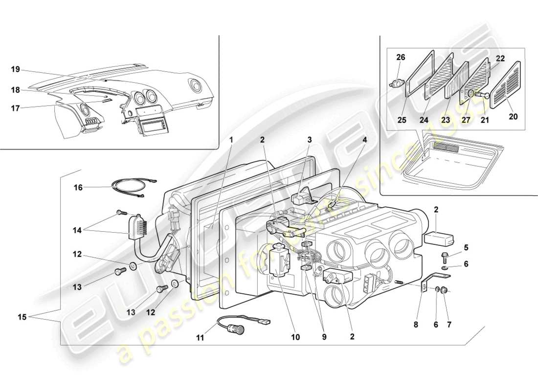 lamborghini reventon roadster schéma des pièces de climatisation