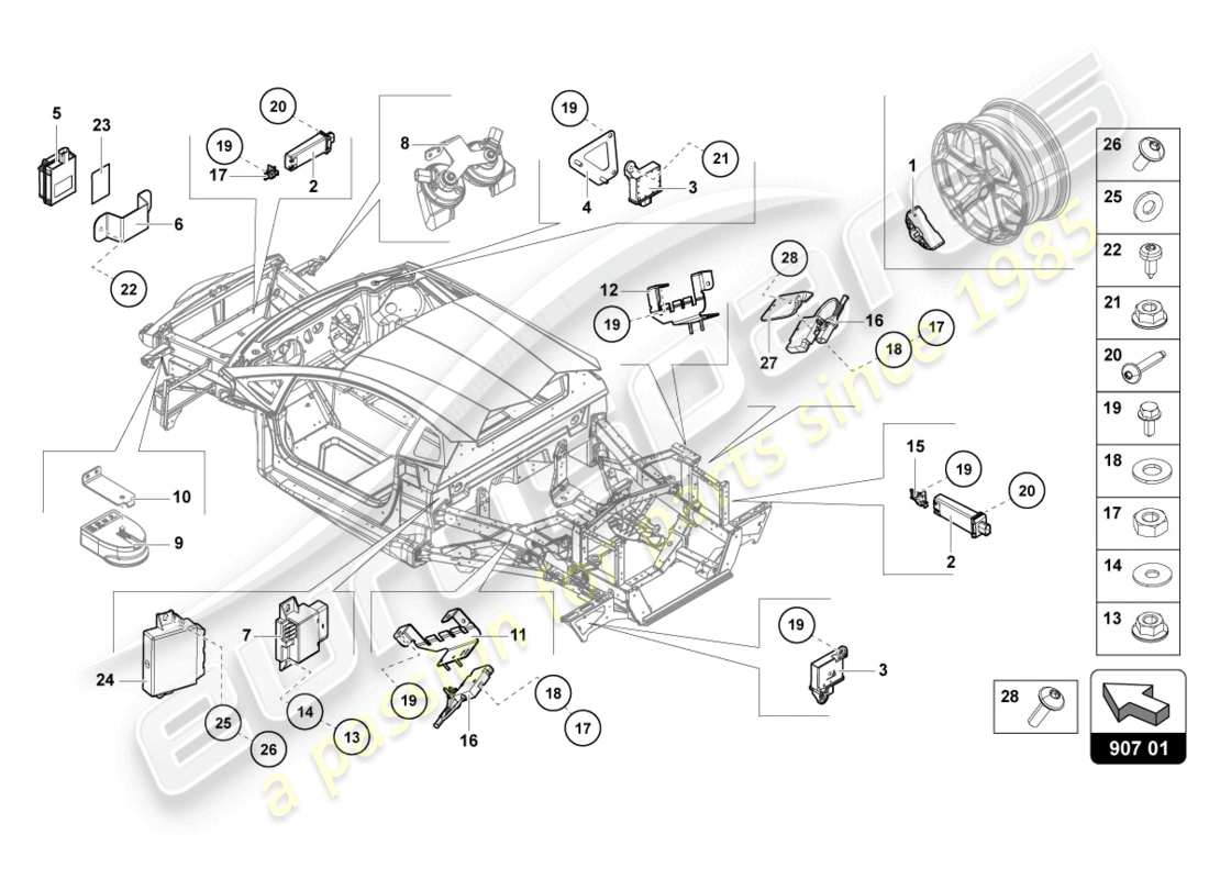 lamborghini countach lpi 800-4 (2022) schéma des pièces électriques