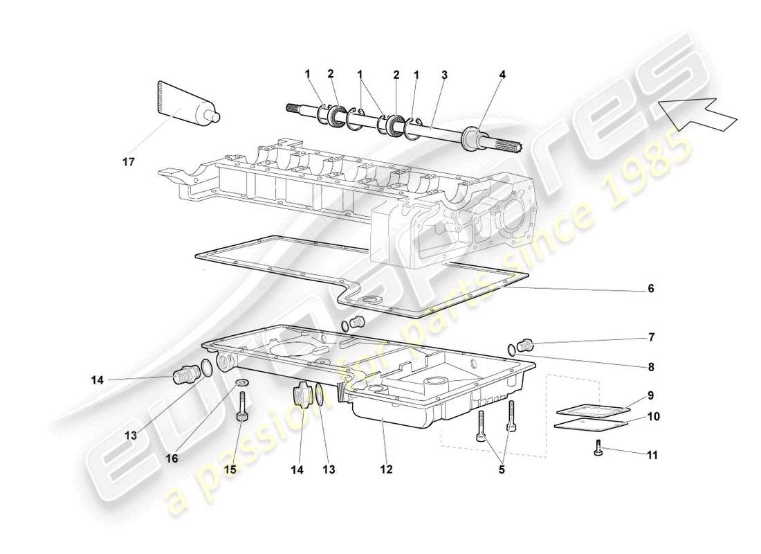 lamborghini reventon roadster carter d'huile schéma des pièces