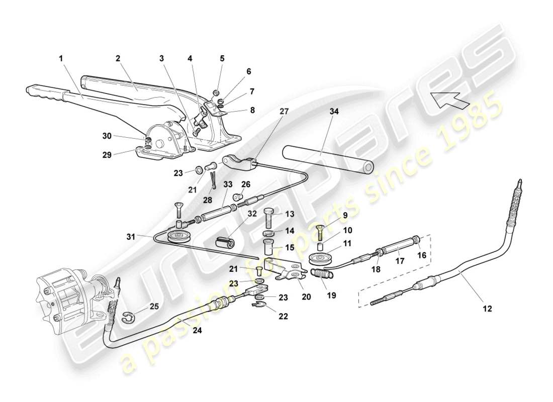 lamborghini reventon roadster levier de frein schéma des pièces