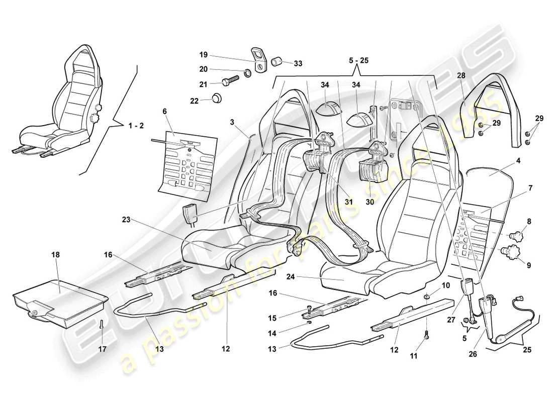 lamborghini reventon siège complet schéma des pièces