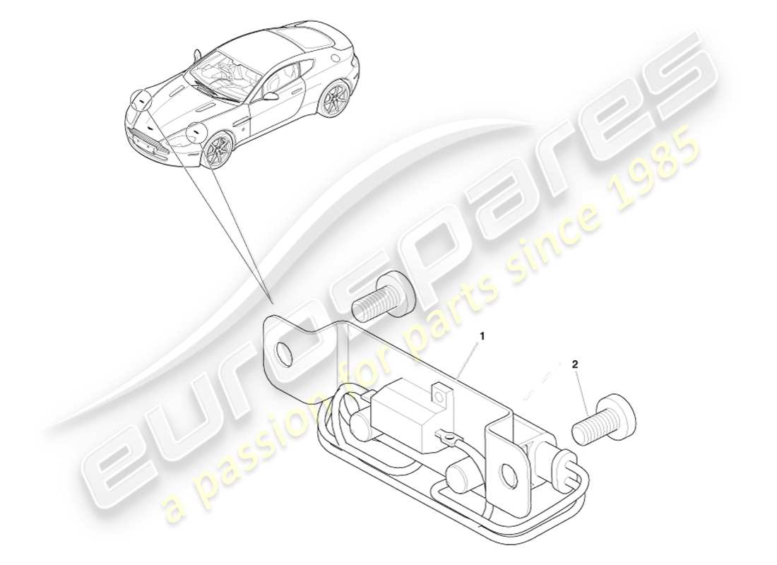 aston martin v8 vantage (2007) diagramme des pièces de la résistance d'indicateur directionnel