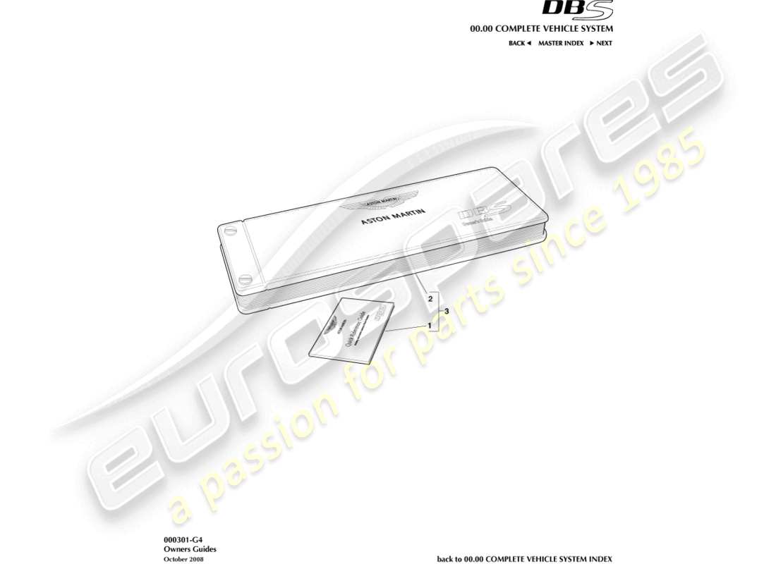 aston martin dbs (2010) diagramme des pièces du guide du propriétaire