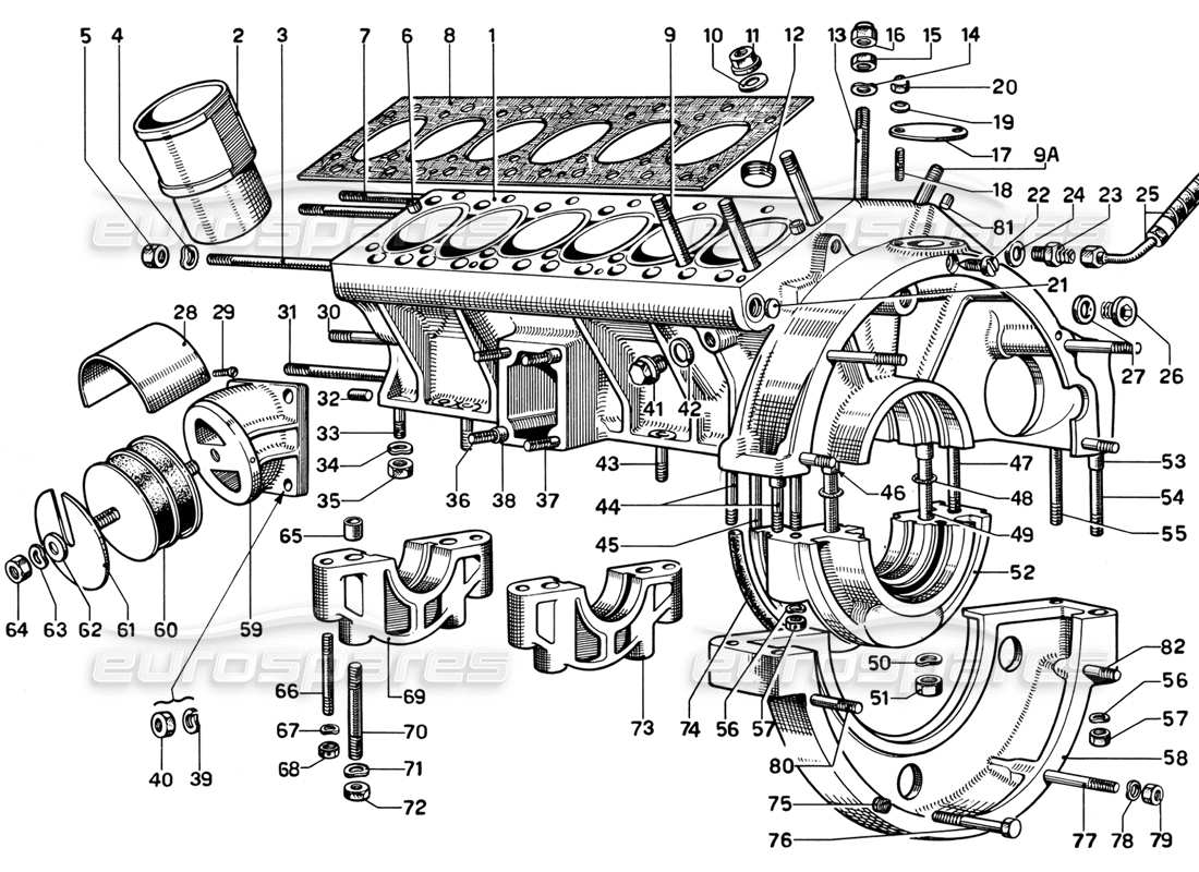 ferrari 365 gt 2+2 (mechanical) carter moteur schéma des pièces