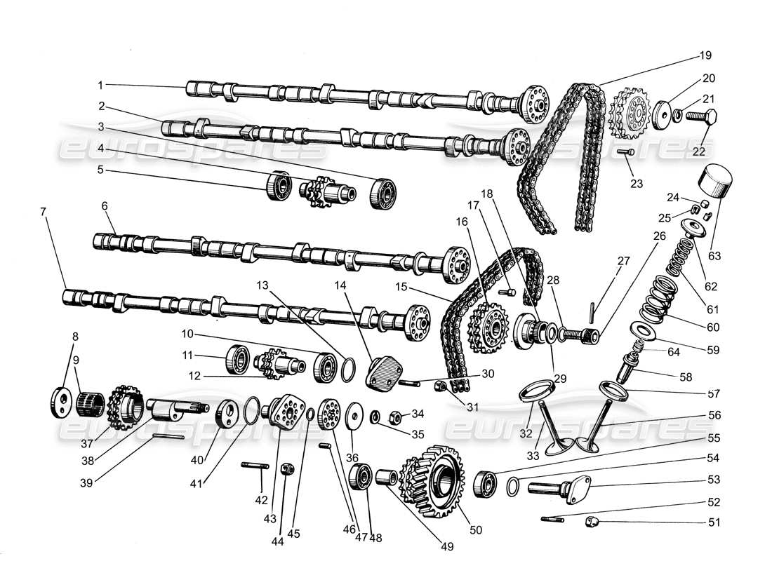 LAMBORGHINI ESPADA DISTRIBUTION (VERS 450) DIAGRAMME DE PIÈCE lamborghini espada distribution (vers 450) diagramme de pièce