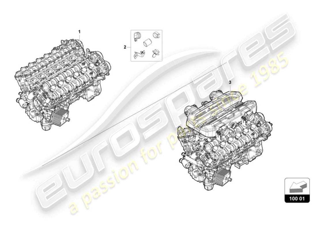 lamborghini revuelto coupe (2024) schéma des pièces du moteur