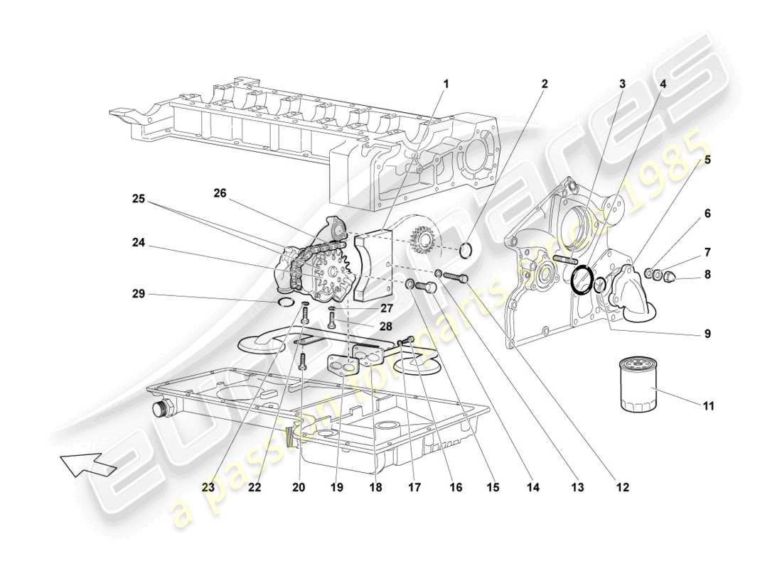 lamborghini reventon la pompe à huile schéma des pièces