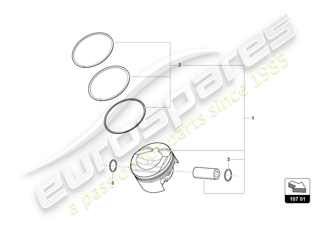lamborghini urus (2022) piston complet schéma des pièces