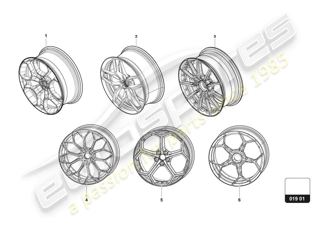 lamborghini huracan tecnica (accessories) jante en aluminium schéma des pièces