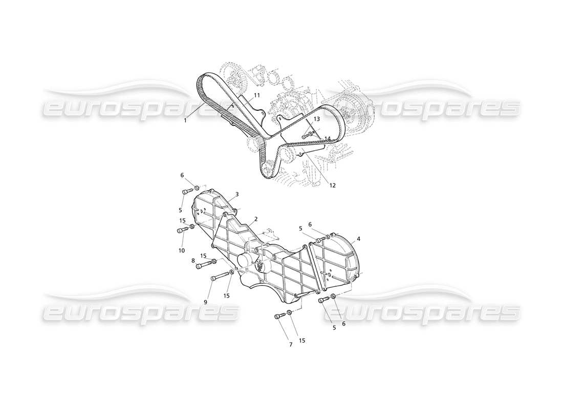 MASERATI QTP V8 EVOLUZIONE DIAGRAMME DES PIÈCES DES COMMANDES DE SYNCHRONISATION ET DES COUVERCLES maserati qtp v8 evoluzione diagramme des pièces des commandes de synchronisation et des couvercles