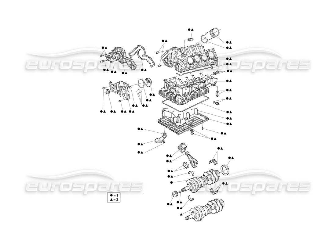MASERATI QTP V8 EVOLUZIONE DIAGRAMME PARTIEL DES PIÈCES DU MOTEUR maserati qtp v8 evoluzione diagramme partiel des pièces du moteur