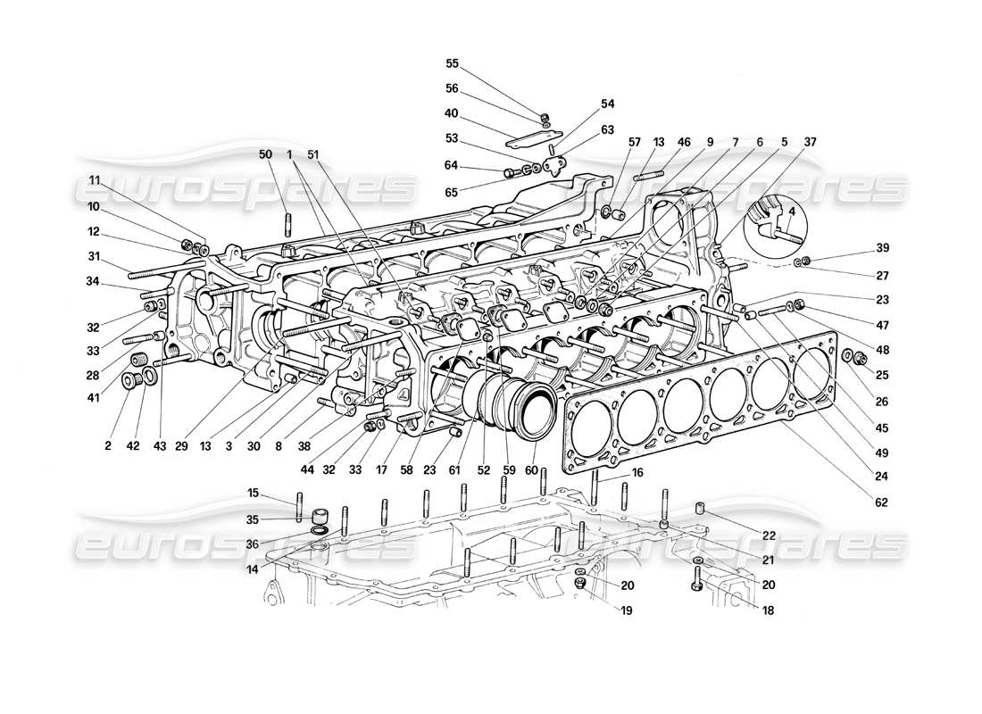 ferrari testarossa (1990) carter moteur schéma des pièces