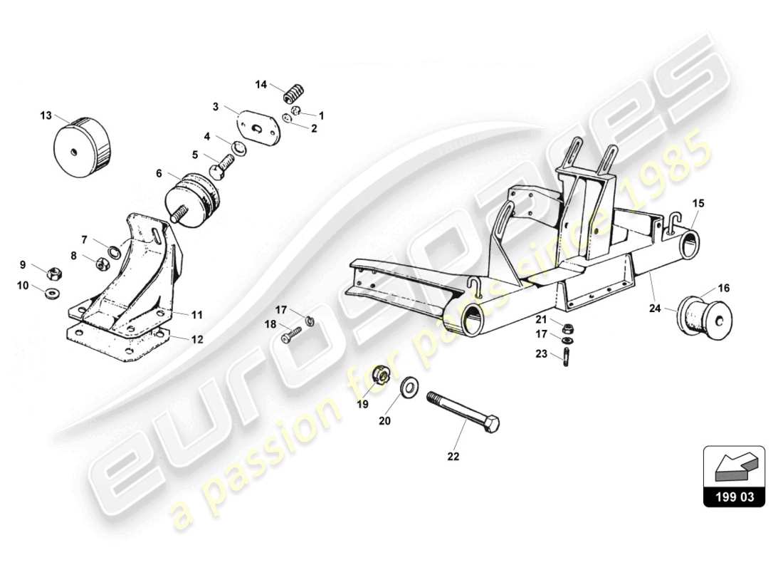 lamborghini countach 25th anniversary (1989) montage du moteur schéma des pièces