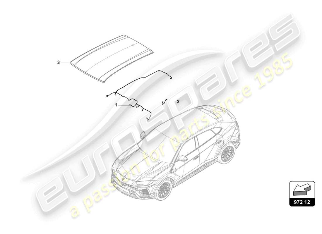 lamborghini urus (2020) faisceau de câblage de toit schéma des pièces