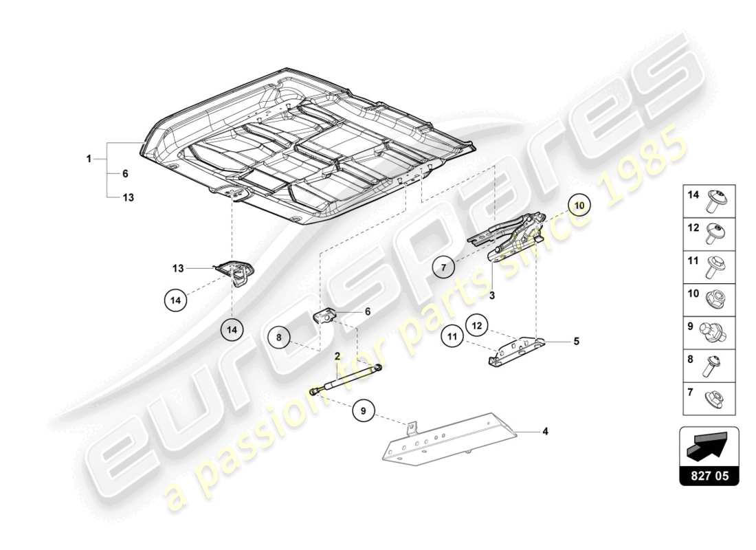 lamborghini evo spyder 2wd (2022) couvercle arrière schéma des pièces