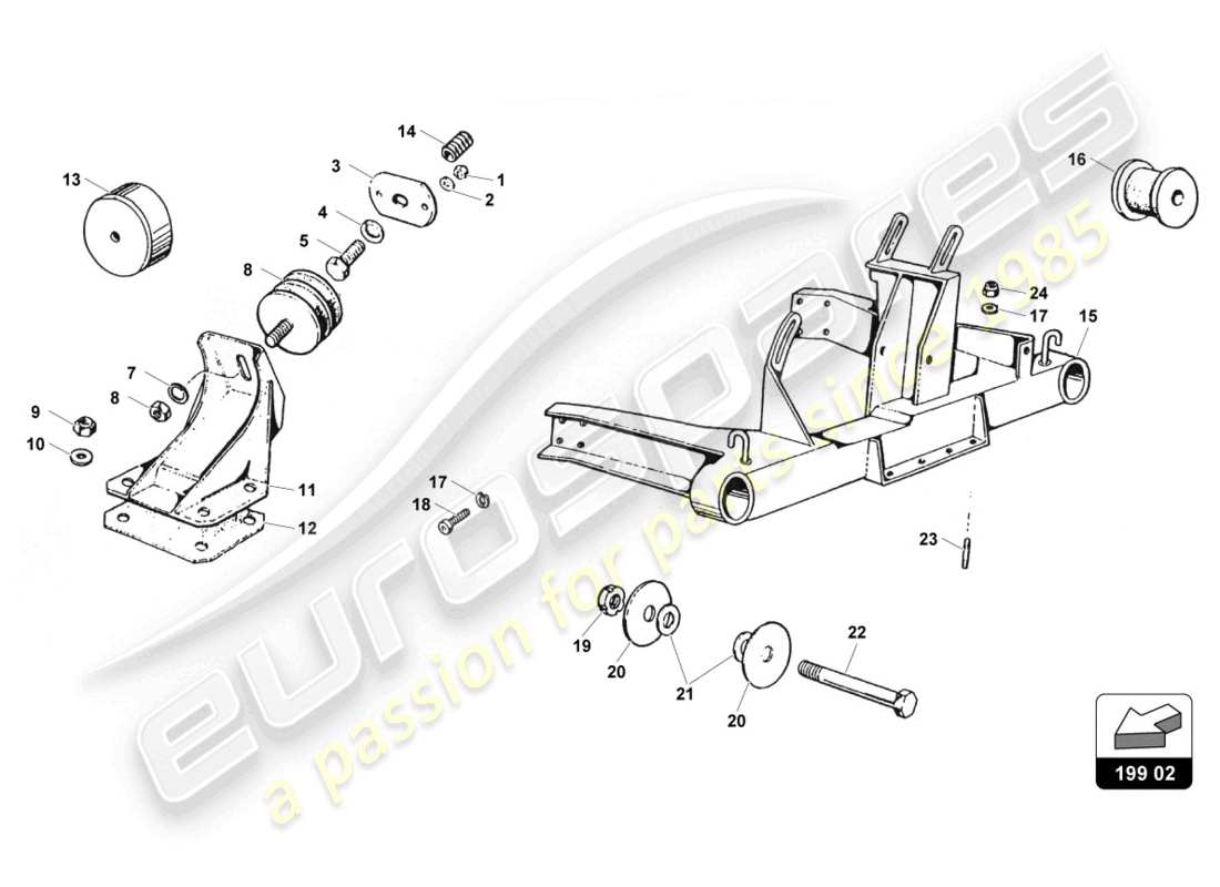 lamborghini countach 25th anniversary (1989) montage du moteur schéma des pièces