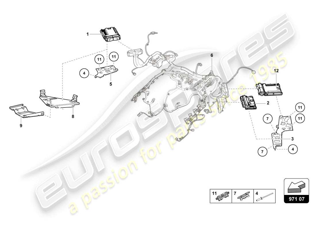 lamborghini evo coupe (2023) unité de commande moteur schéma des pièces