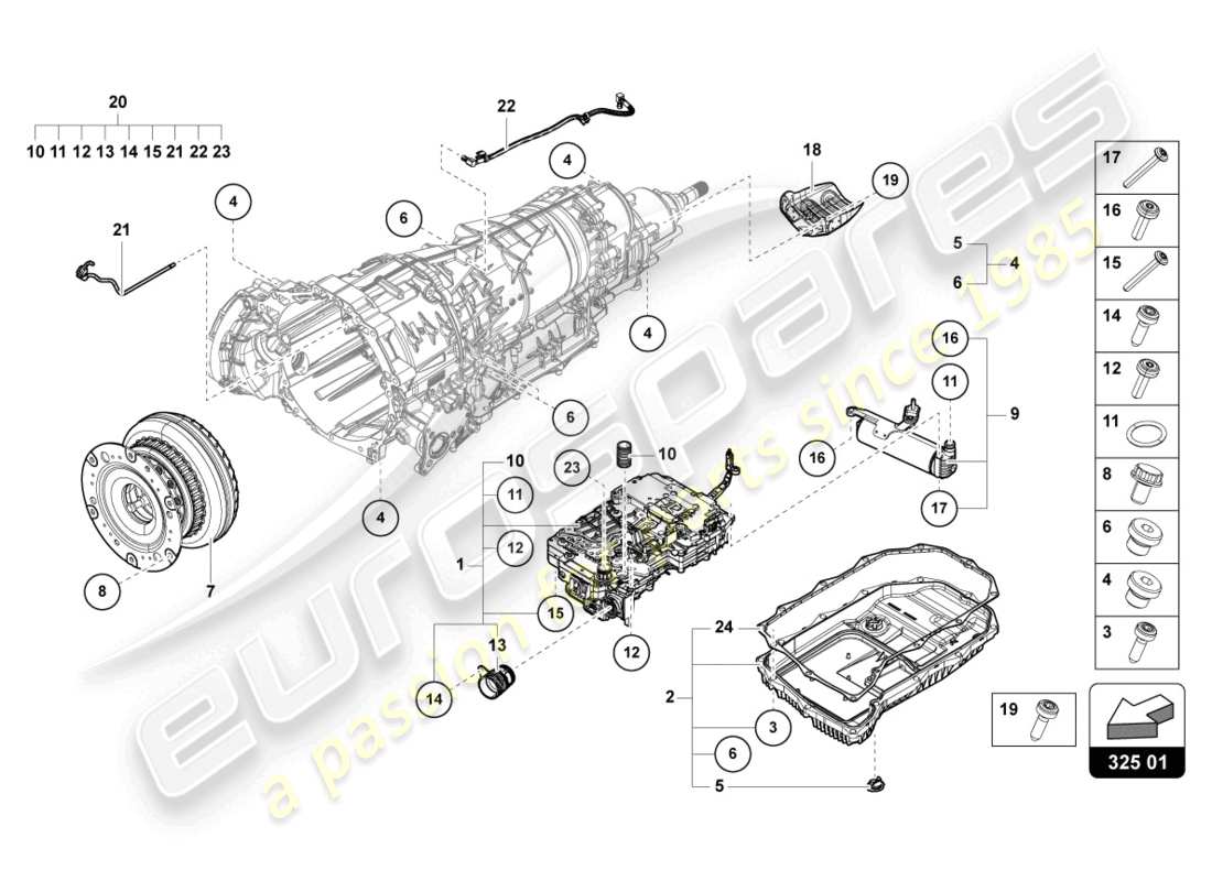 lamborghini urus s (2024) mécatronique avec logiciel schéma des pièces