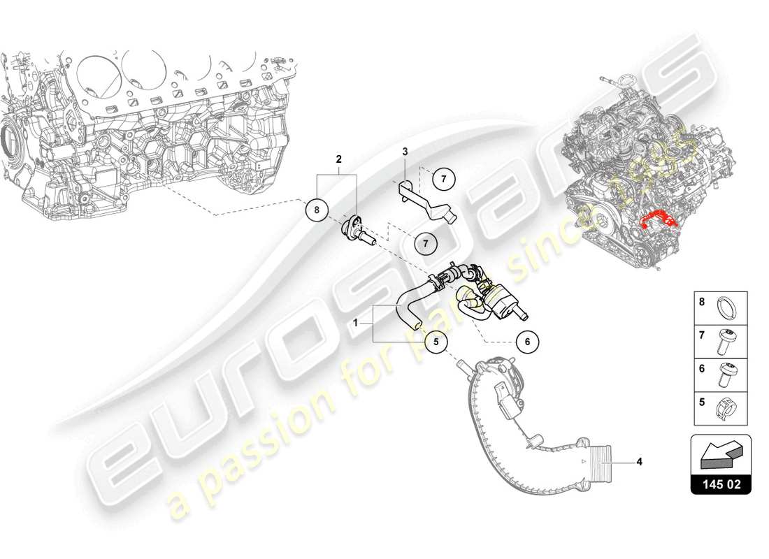 lamborghini urus s (2024) vanne de pressurisation schéma des pièces