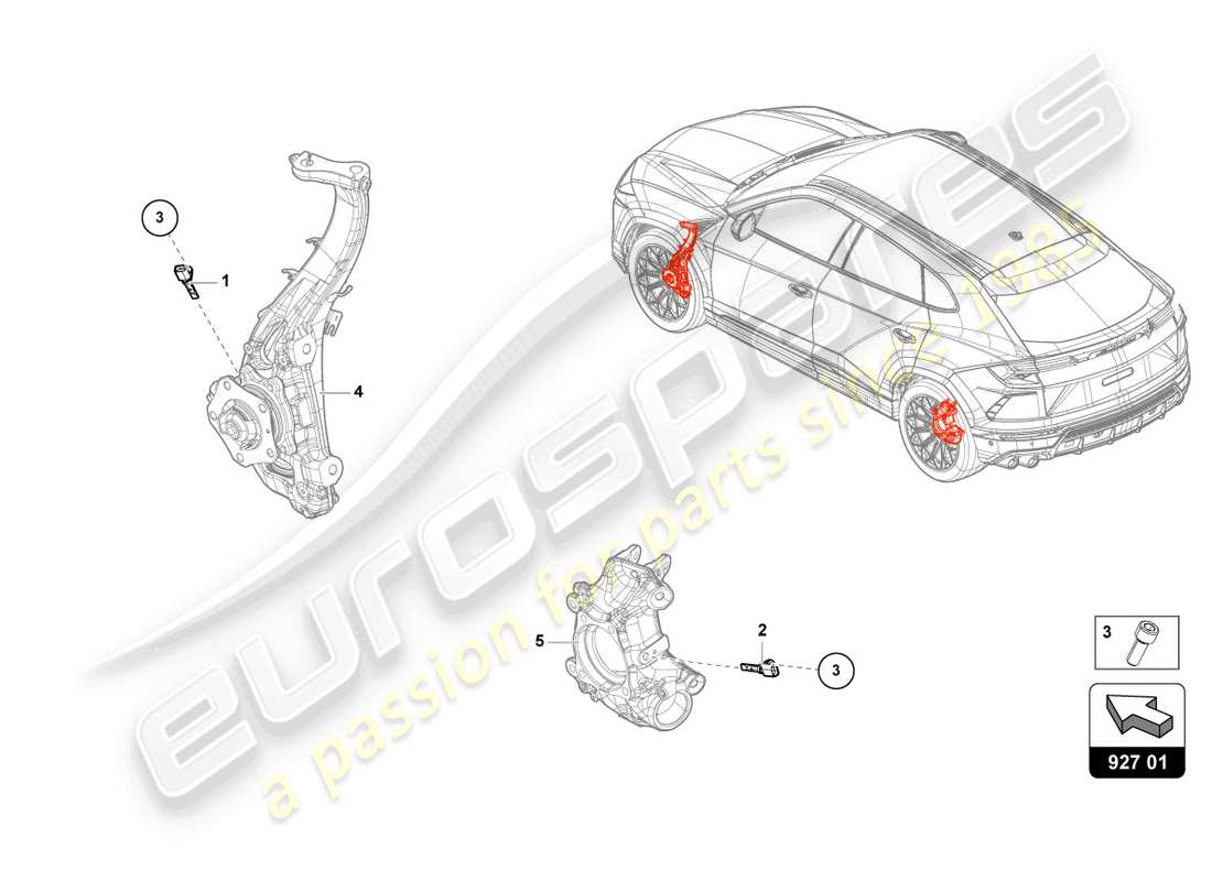 lamborghini urus s (2024) capteur de vitesse schéma des pièces