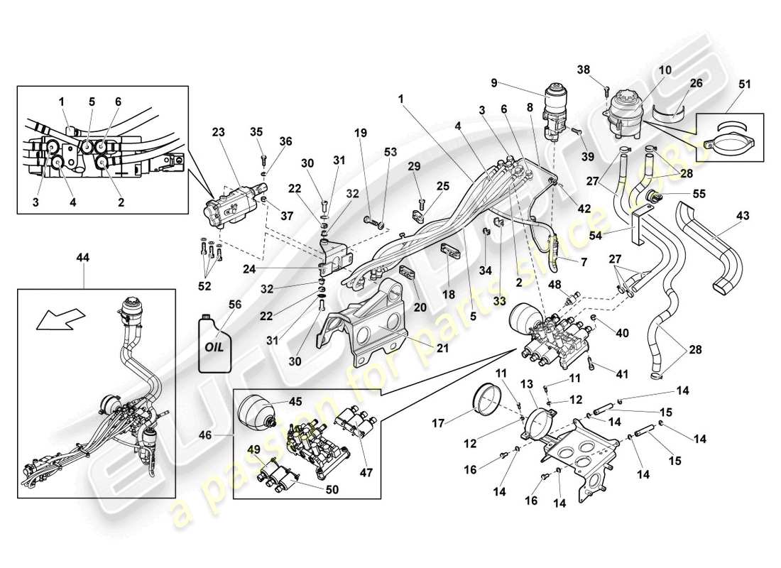 lamborghini lp640 roadster (2007) schéma des pièces du sélecteur de vitesse