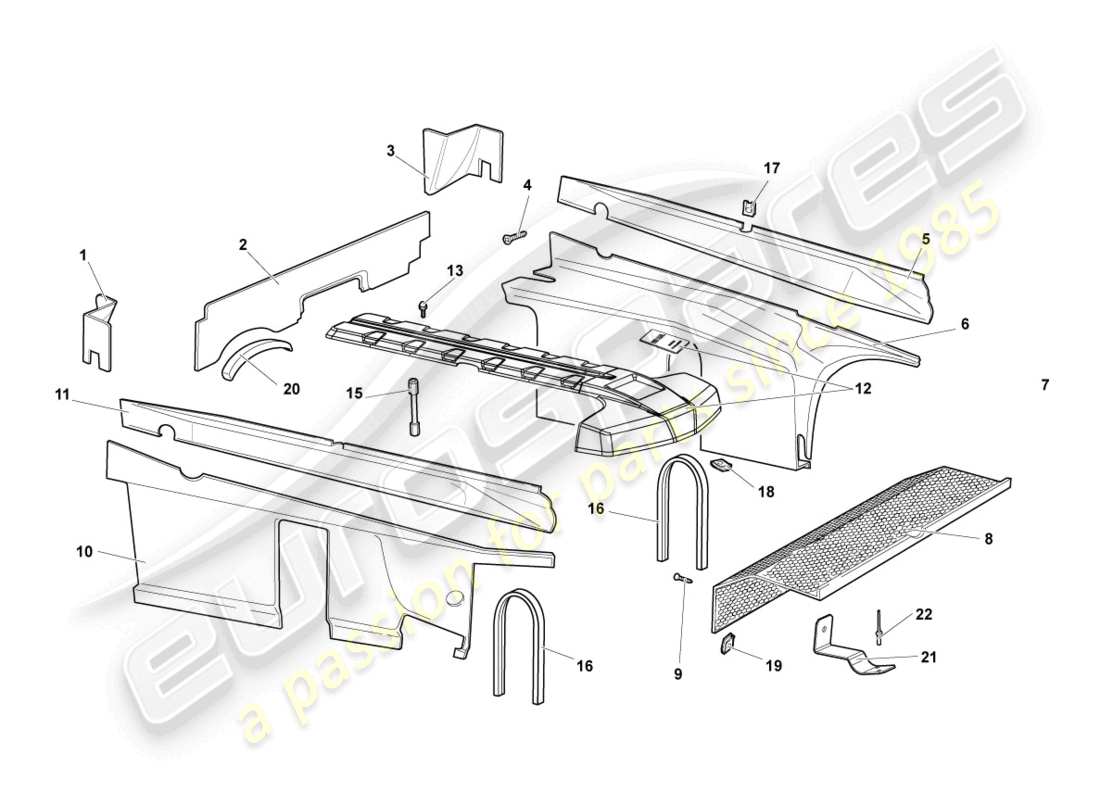 lamborghini reventon absorbeurs acoustiques schéma des pièces