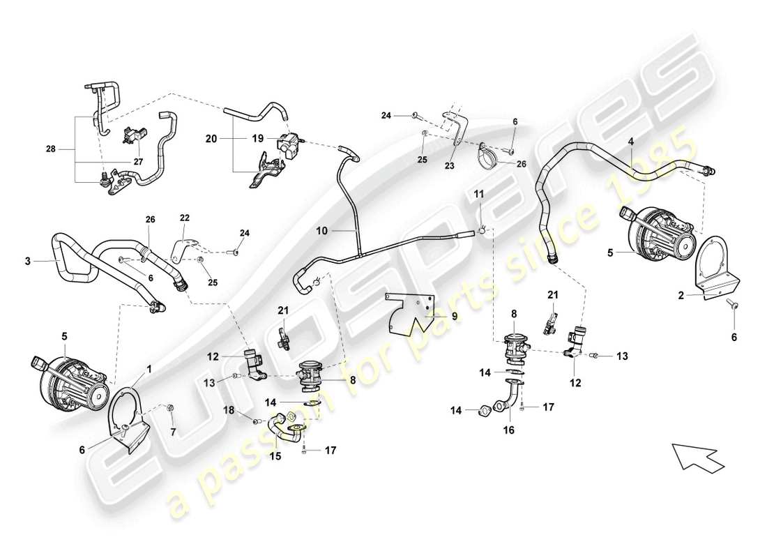lamborghini blancpain sts (2012) pompe à air secondaire schéma des pièces